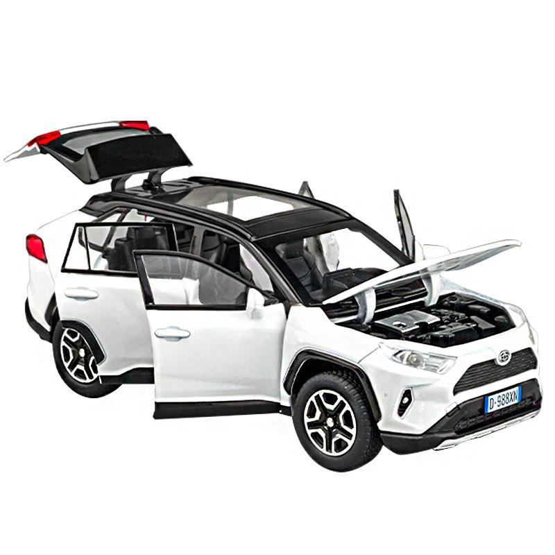 Toyota Alloy Rav4 Car Model Toy With Light Sound For Kids Playroom Collector And