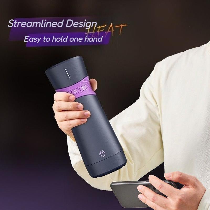 Dual Vibrating Vagina Masturbation Surrounding Heat Masturbator Cup Blowjob Suction Machine for Men Sexy Toy 7 Vibration Frequencies Penis Exerciser