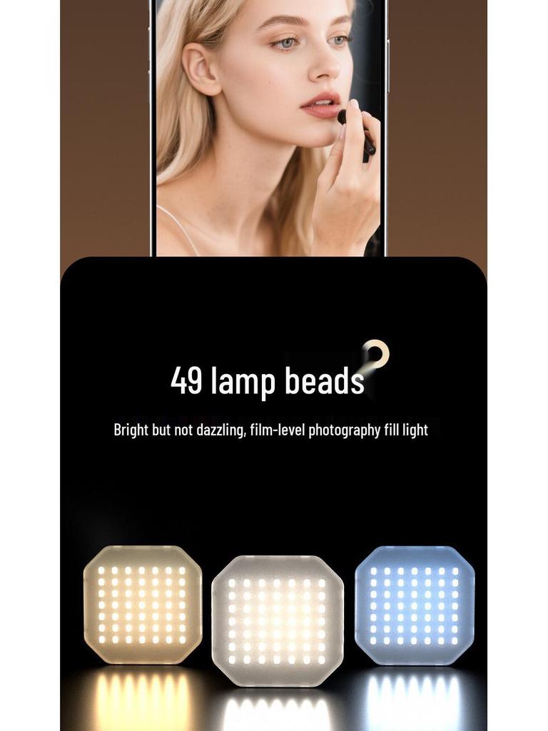 Magnetic Phone Fill Light with Stand - Portable High Brightness Photography Lighting for Live Streaming.