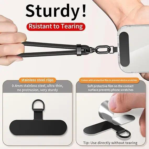 Cordón de Teléfono Ajustable Universal Correa de Collar Cruzada Funda de Teléfono Cuerda Larga para Colgar con Clip Antiperdida Duradero y Resistente