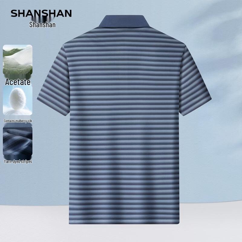 SHANSHAN Men s Mulberry Silk Cool-Touch Short Sleeve Polo Shirt S