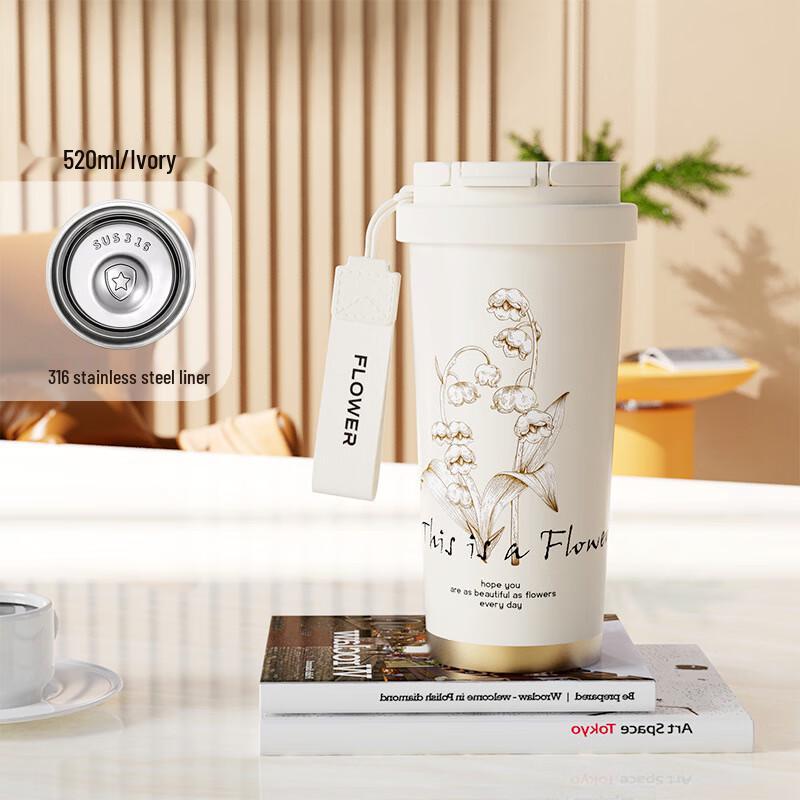 BEANBEANLOVE 550ML Dual-Drink Insulated Bottle