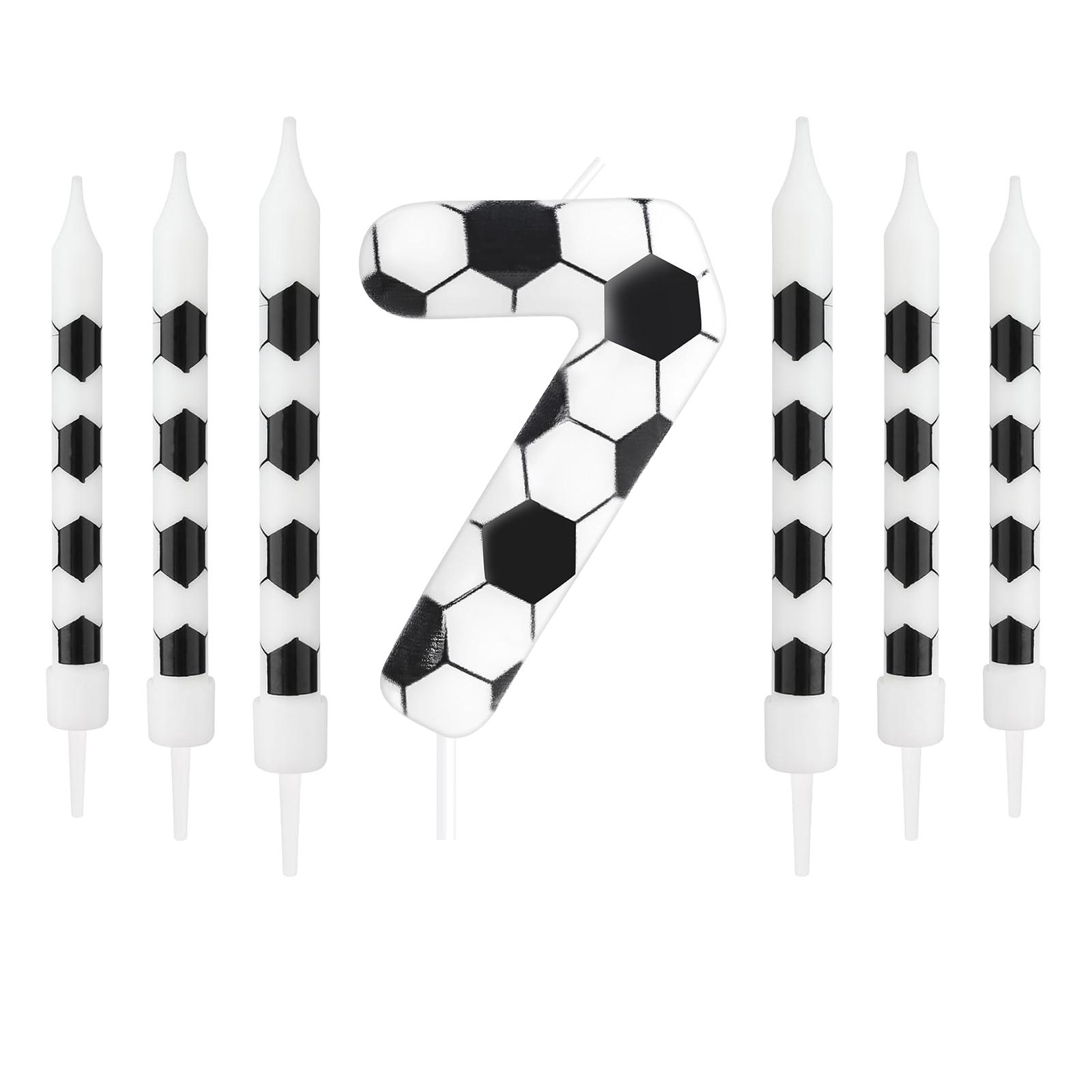 

8 шт. Свечи на день рождения футбол футбол спортивная тематика украшения для вечеринки, свечи для торта на день рождения для мальчиков девочек детей принадлежности для вечеринки