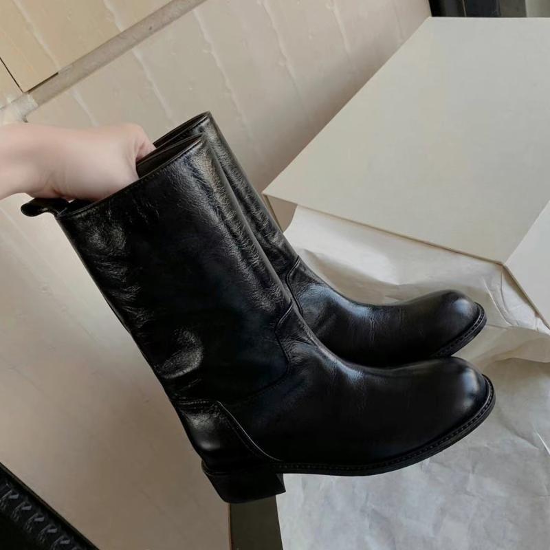 Retro-style High-heeled Mid-calf Short Boots - New Autumn-winter Women's Shoes