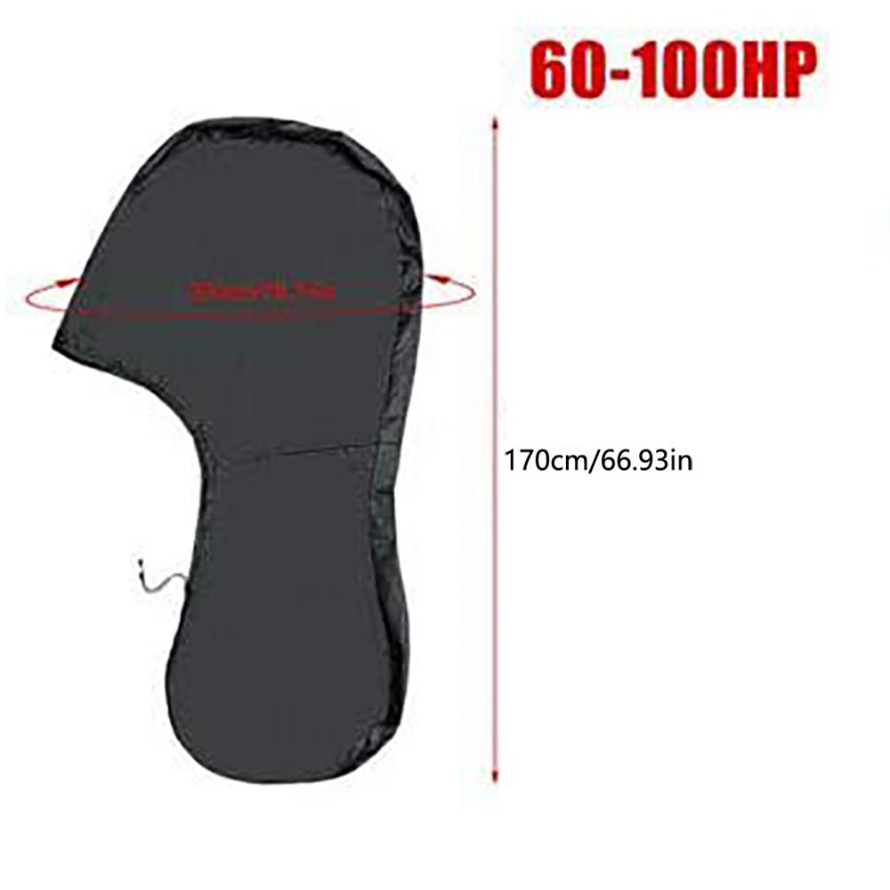 Boat Full Outboard Engine Cover 420D Oxford Cloth For 60-100HP Motor All Weather