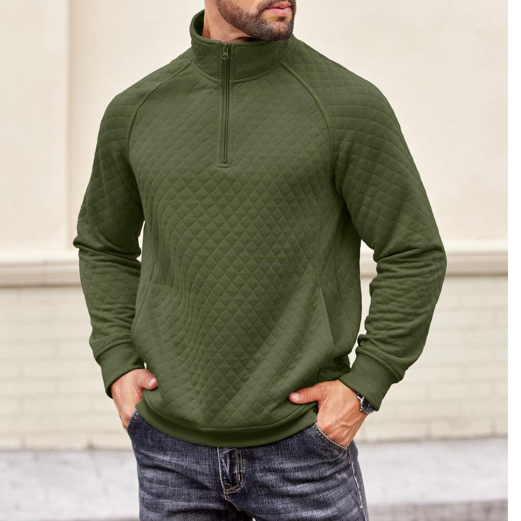 Men Solid Color Long Sleeve Pullover Sweatshirts Fall Winter Warm Casual Sweatshirts