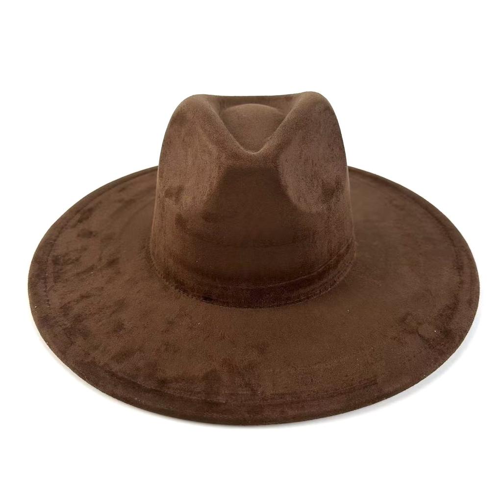 European And American Style New Big-Brimmed Suede Top Hat Fashionable Simple Top Hat Peach Heart Top Big-Brimmed Jazz Hat