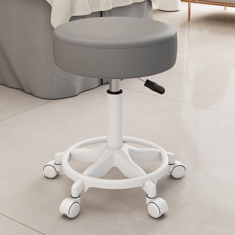 Beauty Rotating Stool with Backrest - Makeup/Barber/Dressing Table Chair with Casters