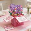 K1AE Mother's Day Greeting Card Flower Box Paper Carving Mother's Day Card For Mom Grandma Birthdays Festival Celebration
