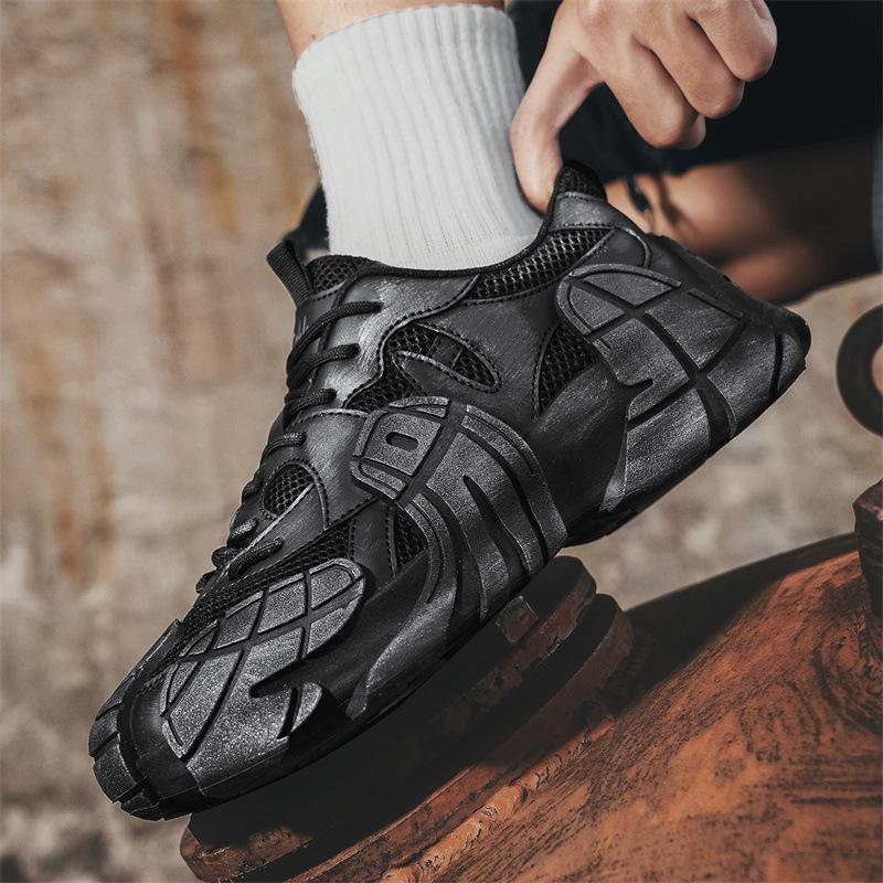 Men's shoes new summer breathable sports and leisure shoes men's outdoor mesh shoes platform-soled personalized mecha shoes trendy shoes