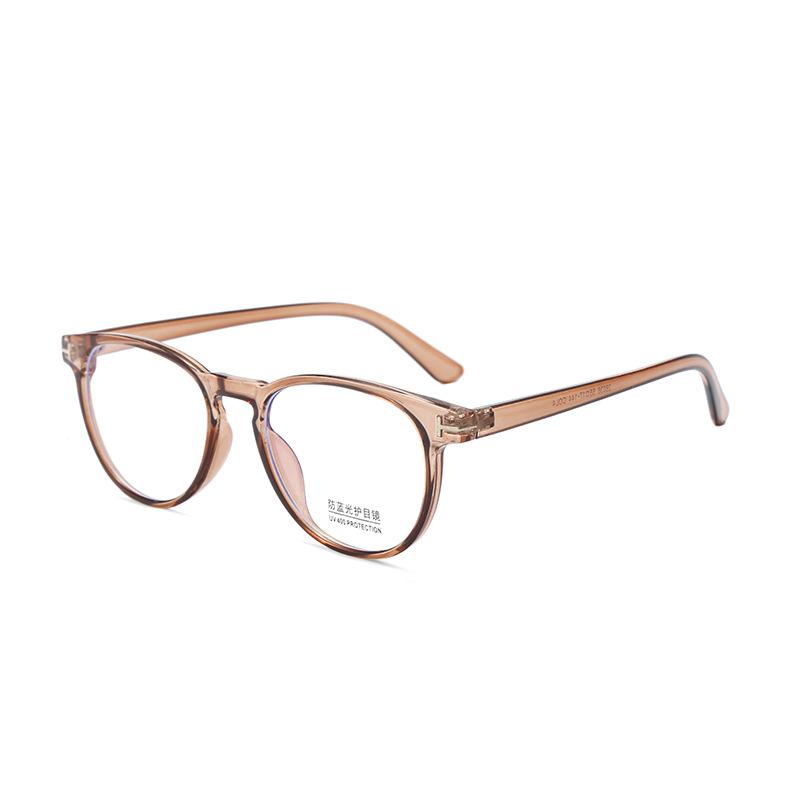 New fashionable oval small frame T-shaped anti-blue flat mirror, versatile plain glasses frame can be equipped with myopia glasses