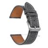 Denim Nylon Watch Strap Canvas Watchband 18mm 20mm 22mm for Seiko Stitched Cowhide Watch Band Men Women Quick Release Bracelet