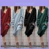 Elegant Woman Fashion V-neck Long Sleeve Winter Sweater Dress For Stylish Looks
