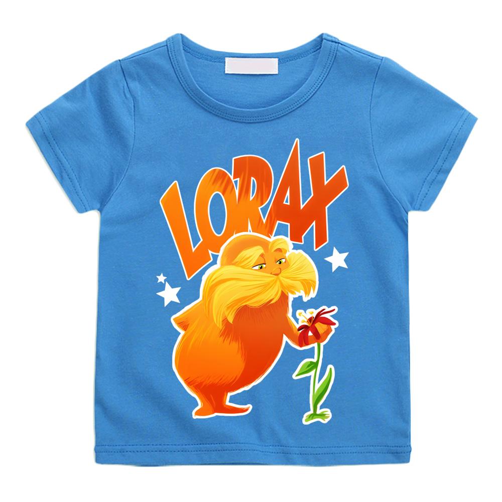 The Lorax Kids T-shirts Kawai 100%Cotton Tees Fashion Short Sleeve Spring Summer Tops Slight Strech O-neck High Quality T-shirt