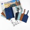 Ensemble Porte-passeport en cuir PU changeant de couleur et Étiquette de bagage avec protection RFID