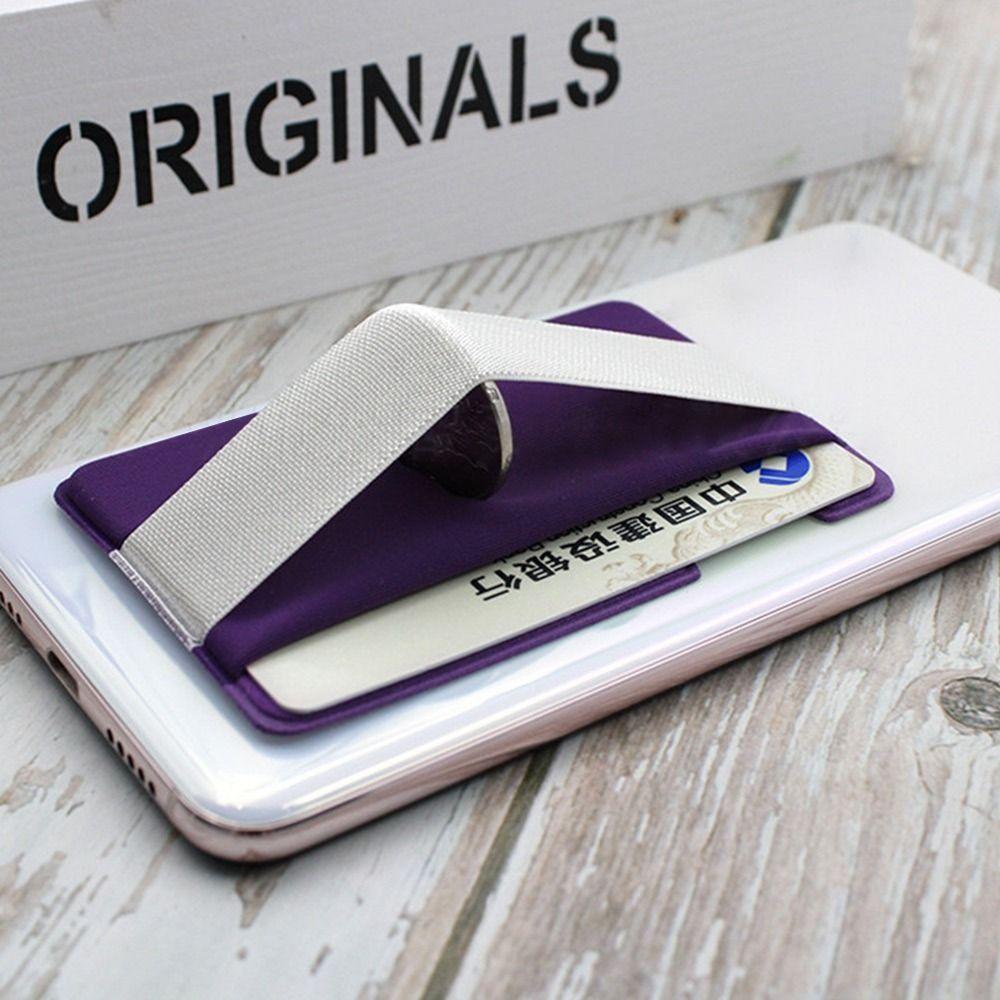 Support de carte de téléphone en tissu élastique anti-chute Bande élastique Poche pour cartes de crédit d'affaires Portefeuille pour téléphone portable