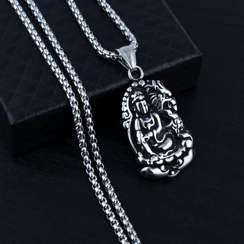 

Индивидуализированные религиозные украшения, божество-хранитель восьми знаков зодиака, Будда Судьбы, ожерелье-подвеска из титановой стали.