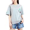 MLB New York Yankees Logo Solid Color Casual Sports Breathable Round Neck Short Sleeve Drop Shoulder T-Shirt Women tops Gray 3ATSD0133-50MGS