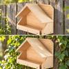 UncoveredFront Wooden Bird Feeder WoodGrain with Pitched Roof WeatherResistant