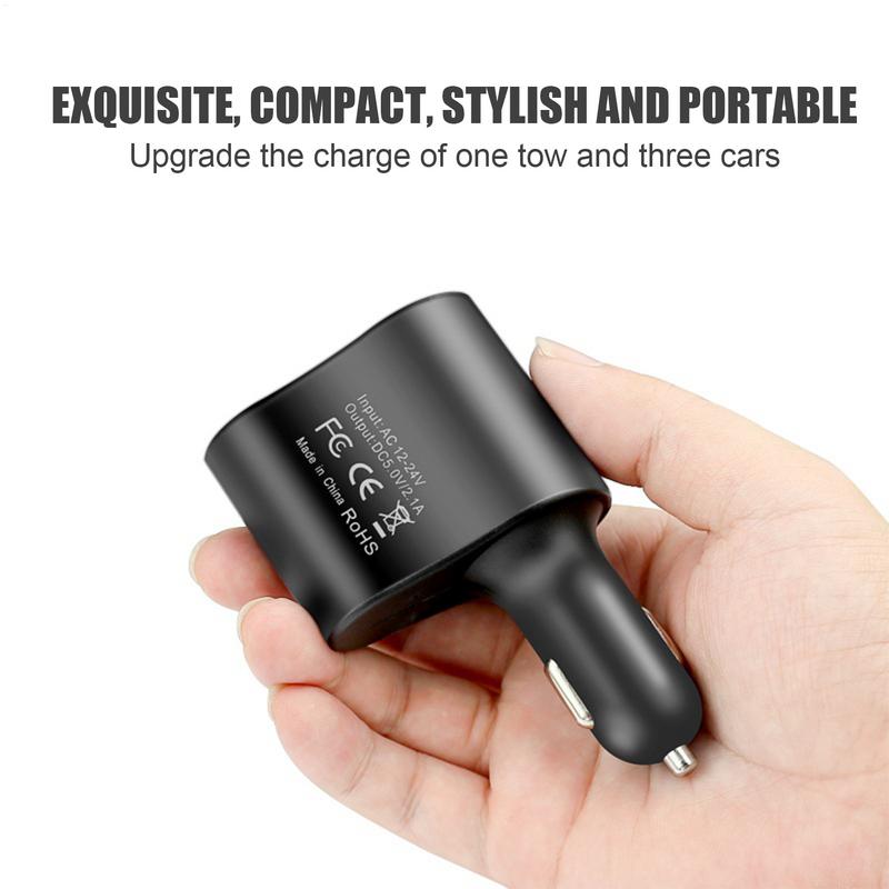3 In1 USB Car Charger 12v/24v Car Splitter Adapter Fast double Charging Outlet Smart 80w Multifunctional Car Phone Charger