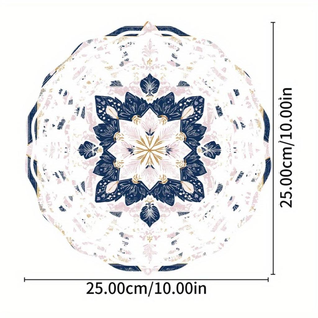 Vintage Blue Floral Wind Spinner 25cm Laser Cut Metal Hanging Decor 360 Rotating Hook for Garden Indoor Outdoor All Seasons Halloween Thanksgiving