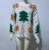 2025 Women's Embroidered Christmas Sweater - European & American Style Crew Neck Pullover with Snowflake and Tree Design