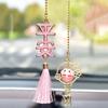 Rearview Mirror Fortune Cat Pendant Fortune Cat Car Pendant Ceramic Cat Ornament Cat Car Hangings