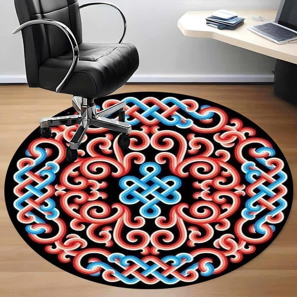 

1pc Celtic Knot Pattern Chair Carpet for Office, , Non-slip carpet, Very suitable for offices, farmhouses,Outdoor carpet yy251120024 80cm by 80cm