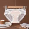 Summer High Stretch Mesh Underwear Thin Breathable Briefs Pure Semi Transparent Lace Bow Panties