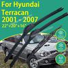 Front Rear Silicone Coating Wipers for Hyundai Terracan 2001 - 2007 Car Wiper Windshield Windscreen Blades Accessories 2002 2003