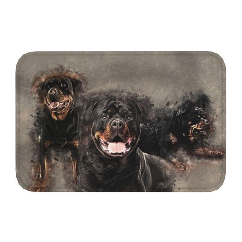 Rottweiler Dog Floor Door Bathroom Kitchen Mat Anti-Slip Outdoor Pet Animal Doormat Living Room Entrance Rug Carpet Footpad