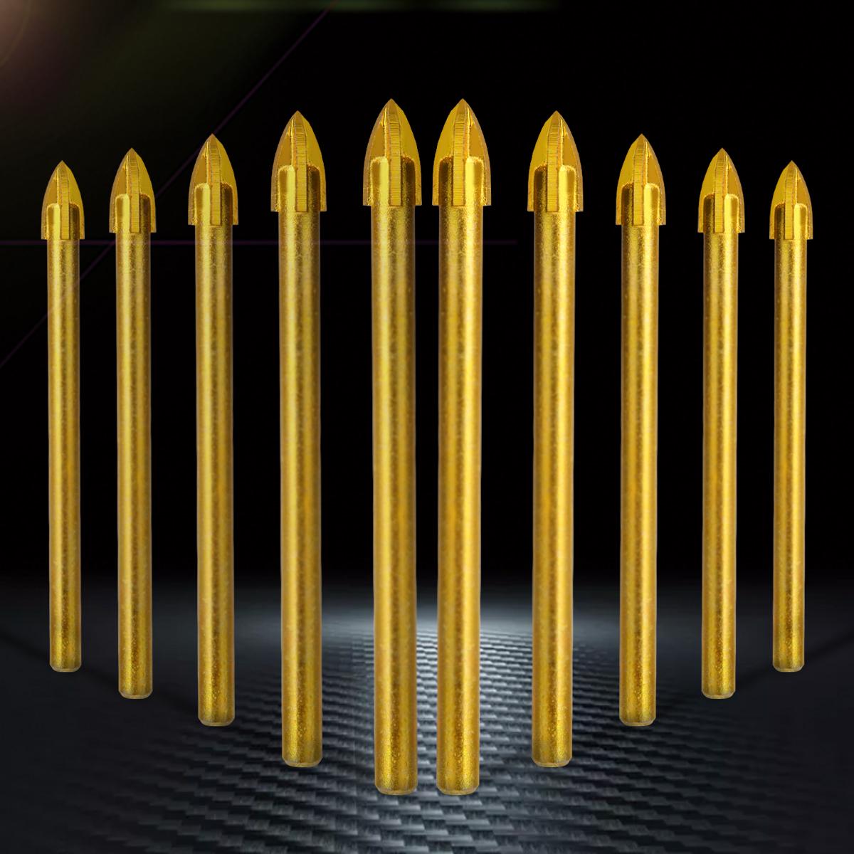 

PDTO 10 шт. новое титановое керамическое сверло для стекла из карбида вольфрама крестообразная головка 6 мм