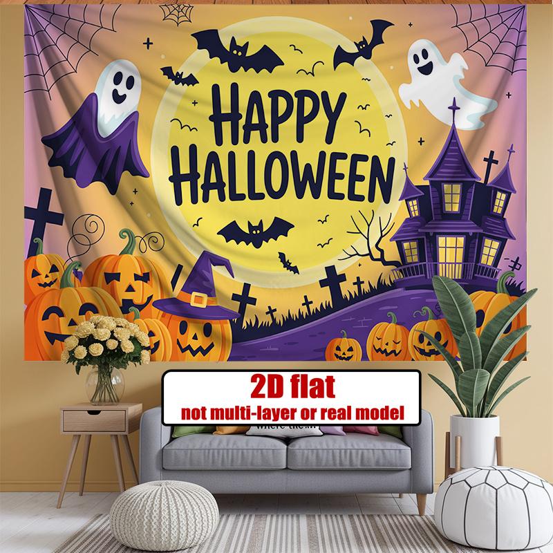 Záclona na párty Halloween Plochá girlanda Strašidelní strašidelní duchové Dýně Oslavy Svatba Událost Záclona Dekorace Dekorace vchodových dveří