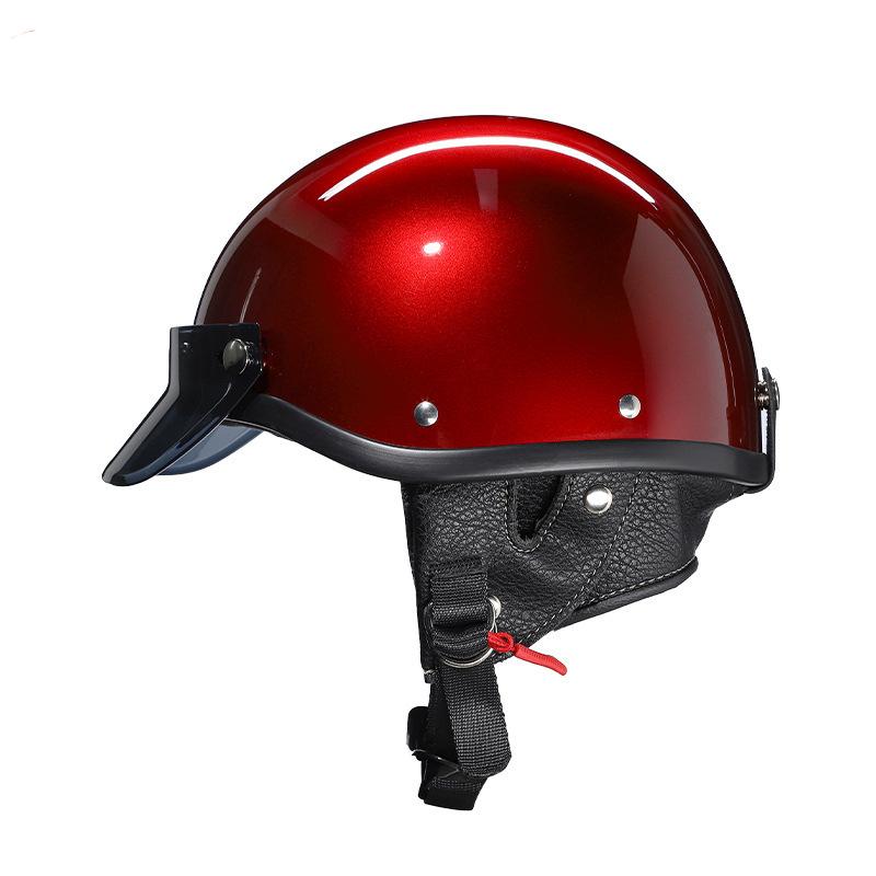 Retro Half Face Vintage Motorcycle Helmet Unisex for Men Women Scooter Four Seasons Riding