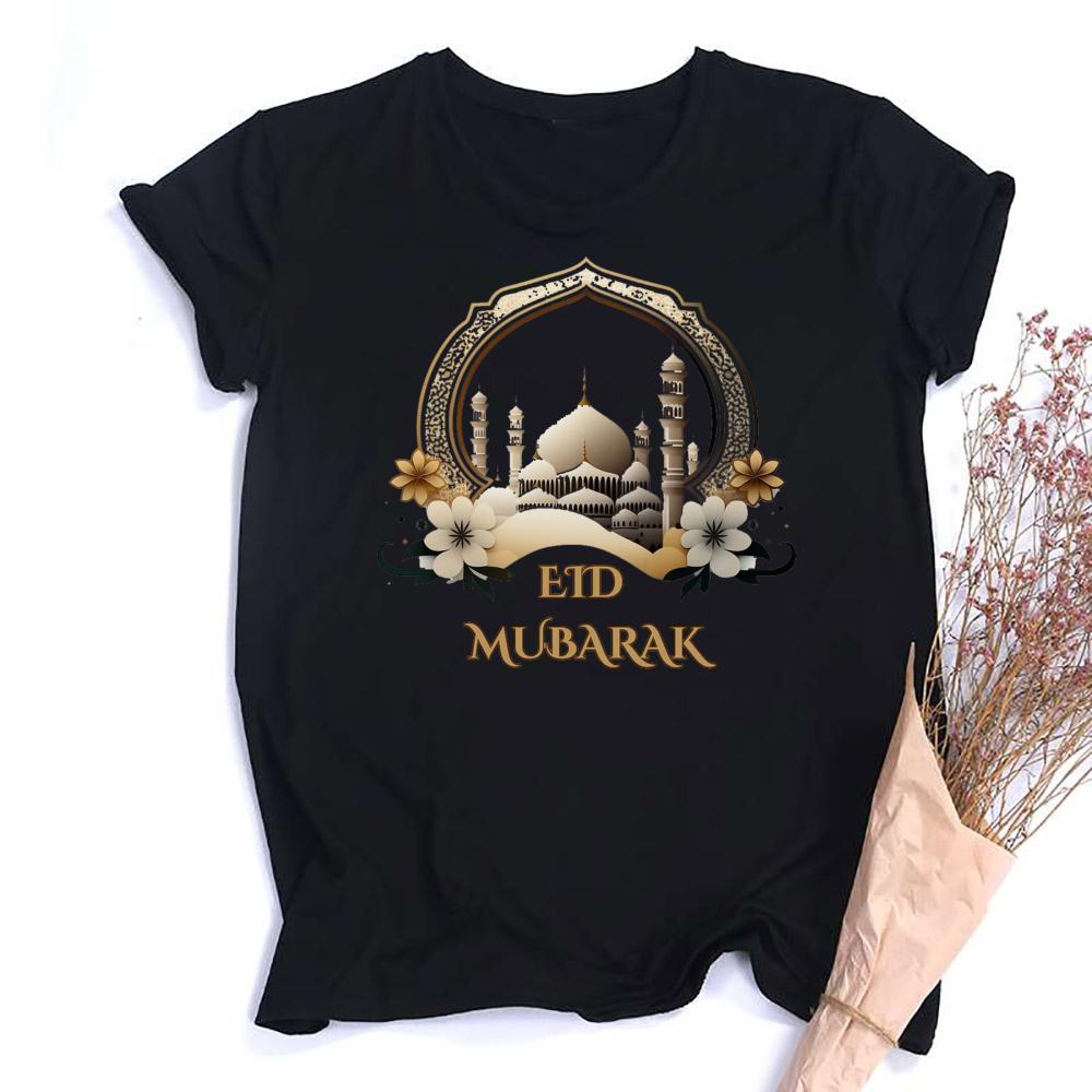 Eid Mubarak Tee Muslim Shirt Ramadan Gift Unisex Creative Top Casual Short Sleeve Crew Neck Unisex Tshirt Ramadan Mubarak Tops