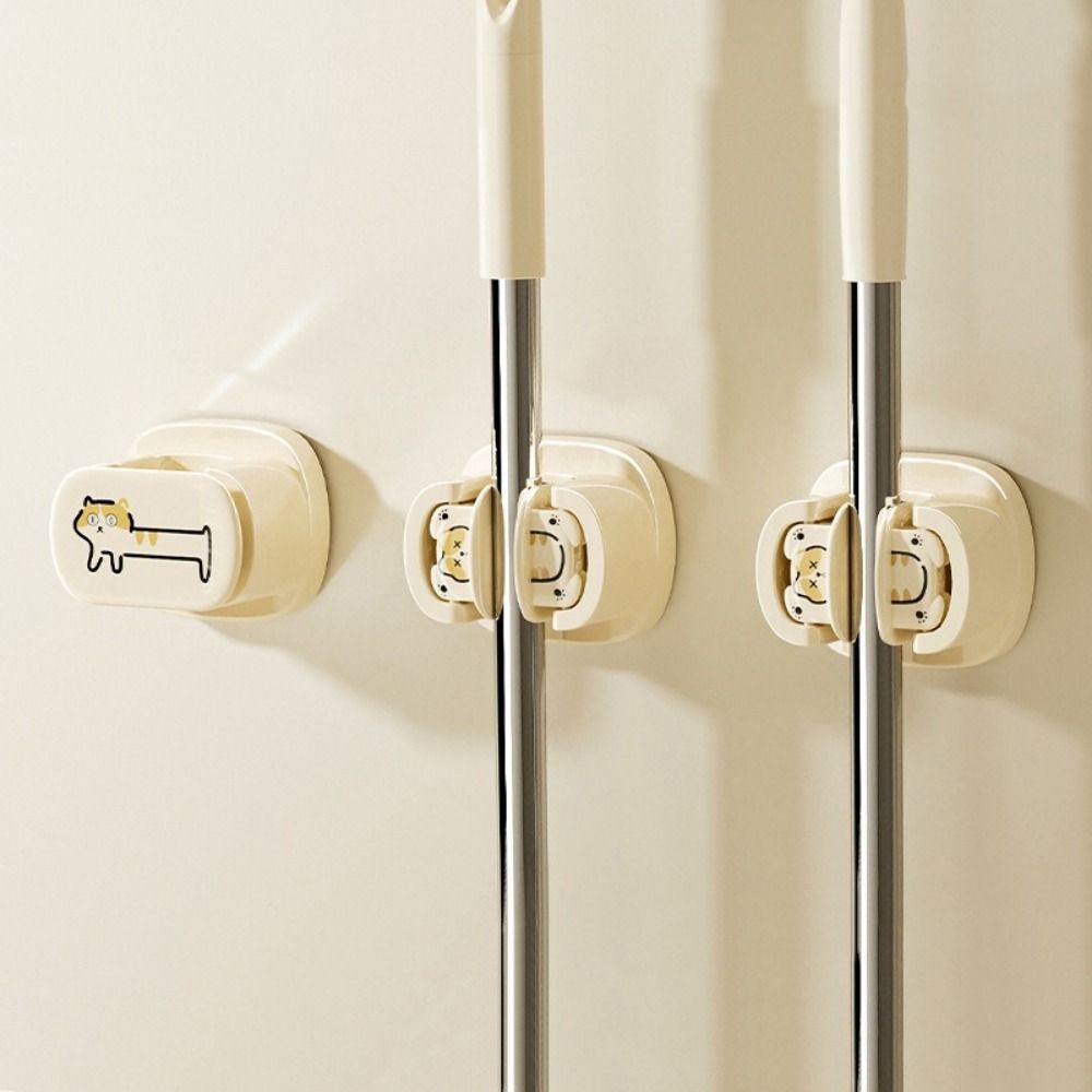 Kunststoff Saugnapf Wischmopp Klemme Wandmontiert Besen Aufbewahrungsregal Besenhalter Balkon