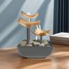 Tabletop Water Fountain with LED Light & Natural Rocks Zen Meditation Waterfall Relaxing Sound Ornament for Home and Office