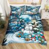 Cartoon Santa Claus Down Comforter Set Bedding Set 3-piece Duvet Cover Set