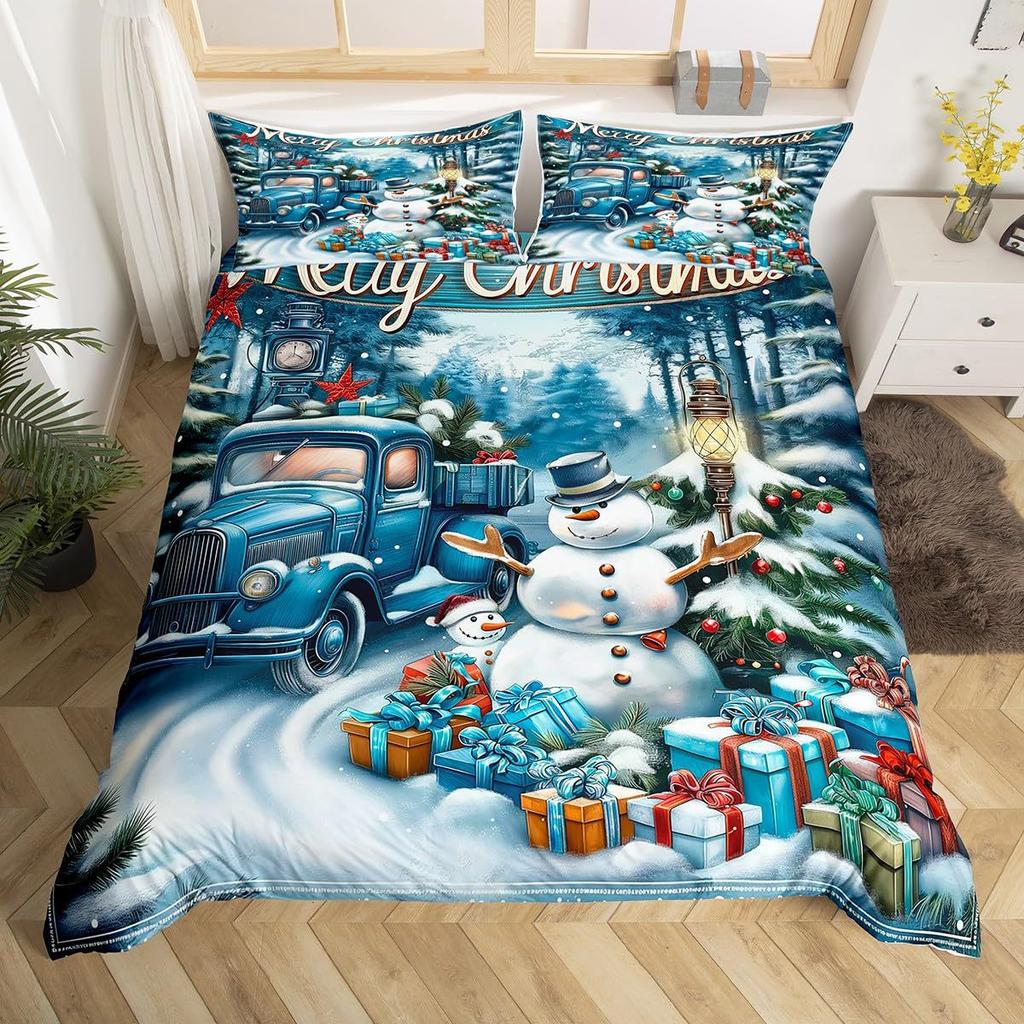 Cartoon Santa Claus Down Comforter Set Bedding Set 3-piece Duvet Cover Set