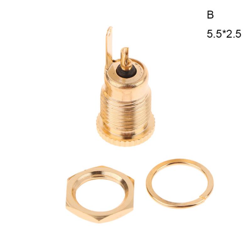 Gold-Plated 30V 10A High Current Dc Connectors 5.5X2.1Mm 5.5X2.5Mm Power Female Jack Socket Nut Panel Mount Dc Adapter Connector
