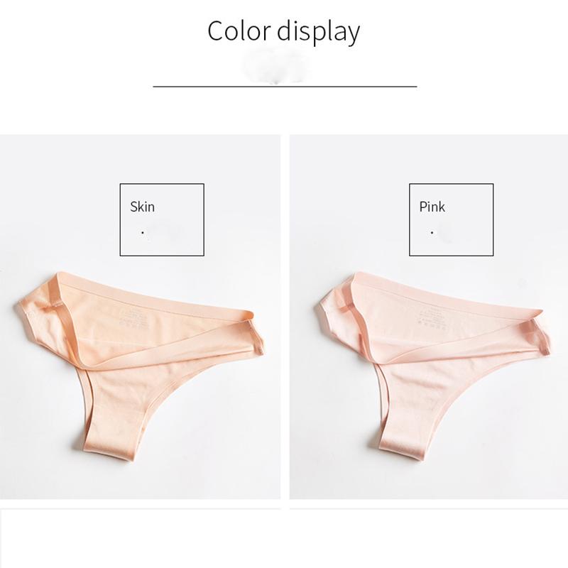 2 Pcs Women's Thong Ice Silk Seamless Underpant  Women's Underwear Pure Desire Sexy Girl T Pants Women Briefs Sexy Panties