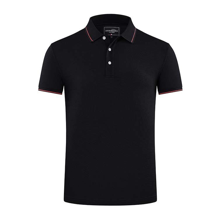 YHHC 98778  190G Long Staple Cotton Liquid Ammonia Beaded Lapel POLO Shirt