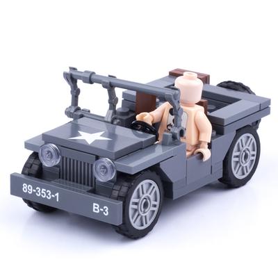 Uyumlu Askeri Minyatür Swat Willis Jeep Arazi Aracı Yapboz Erkek Çocuk Küçük Parçacıklar Yapı Taşı