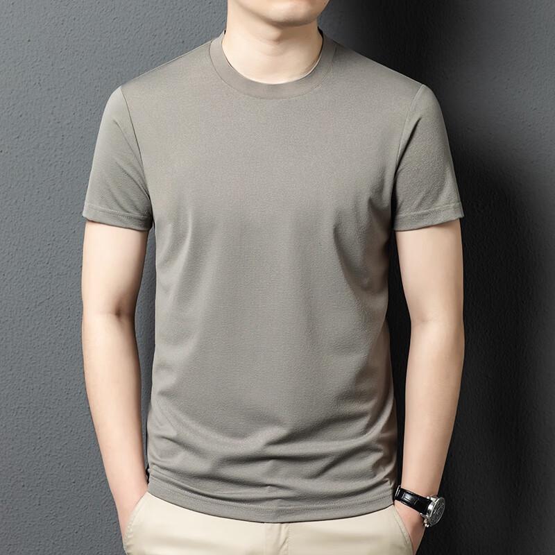 Yiliteng Men's Summer Casual Round Neck Knitted T-Shirt