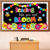 Ojustbeok Summer Reading Flower Bulletin Board Decorations Set Classroom Floral Bulletin Board Border Cutouts Reading Helps Your Mind Bloom Craft