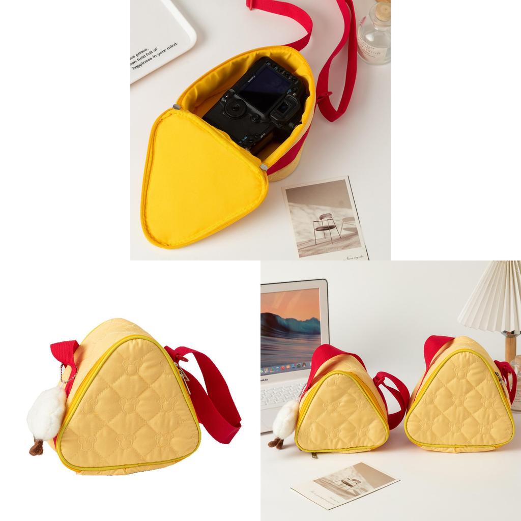 Creative Protective Case For Instant Camera With Embroidery And Cute Cheese Design For Daily Use