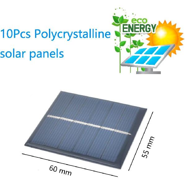 10 шт. Мини-солнечная панель 3 В 150 мА Эпоксидная поликристаллическая солнечная батарея 60 мм x 55 мм/2,36 x 2,17 для DIY зарядки солнечных панелей DIY электрическая игрушка