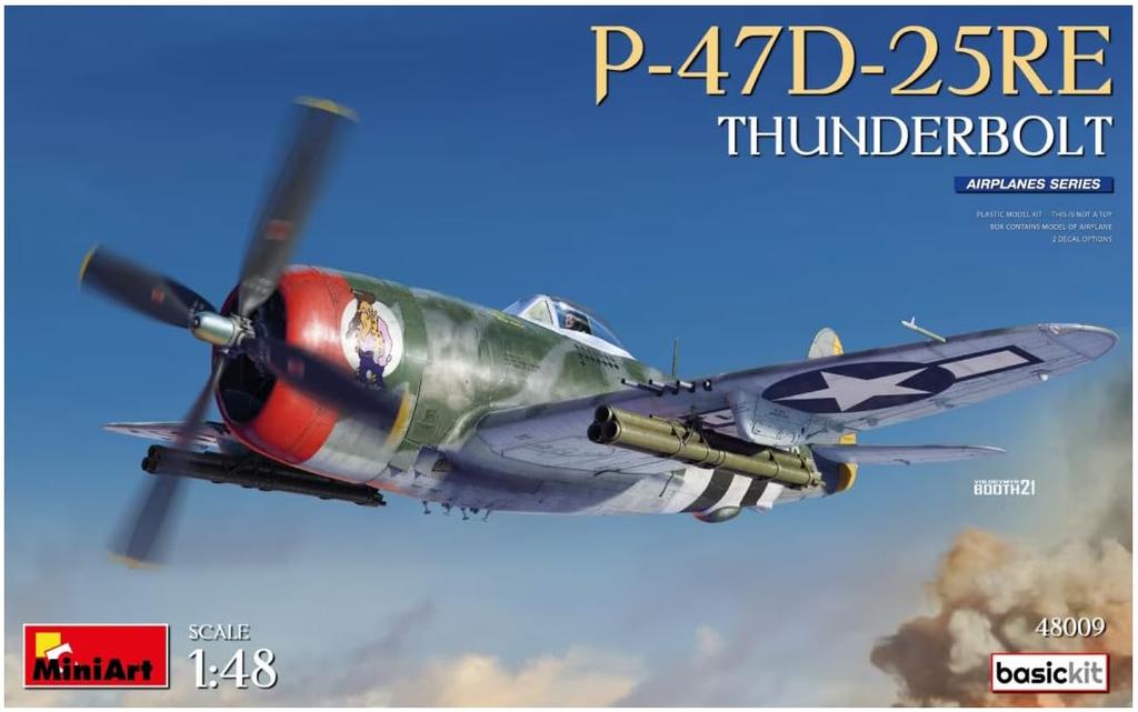 Miniart scale American Thunderbolt plastic model kit MA48009 1/48 P-47D-25RE