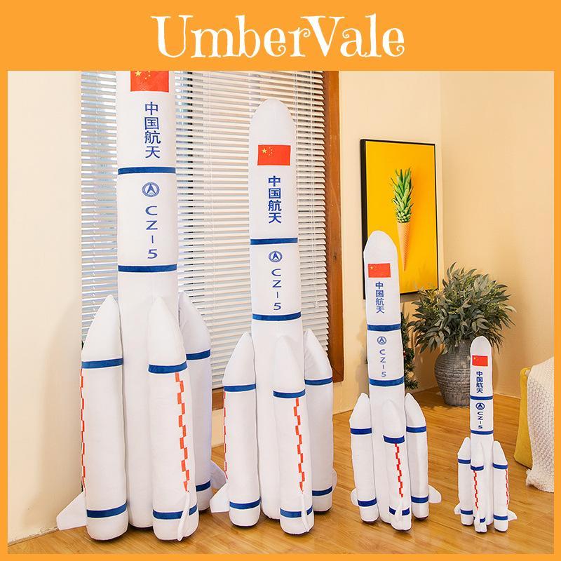 Realistic Rocket Plush Toy Creative Space Launcher Pillow For Kids Featuring Long March Rocket Design