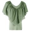 Elegant Womens V Neck Tunic Chiffon Top T-shirt With Short Sleeves And Loose Fit